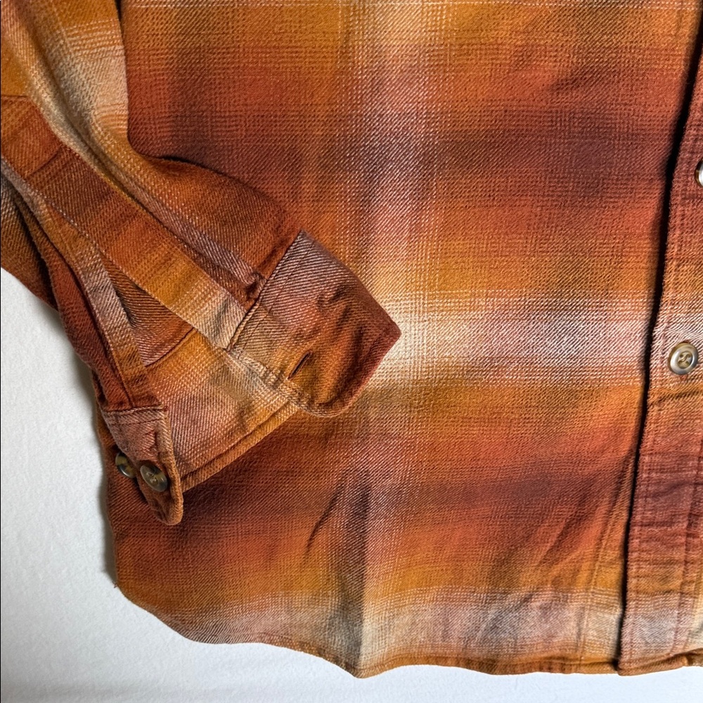 Pendleton Orange Rust Ombre Plaid Button-Down Shi… - image 6